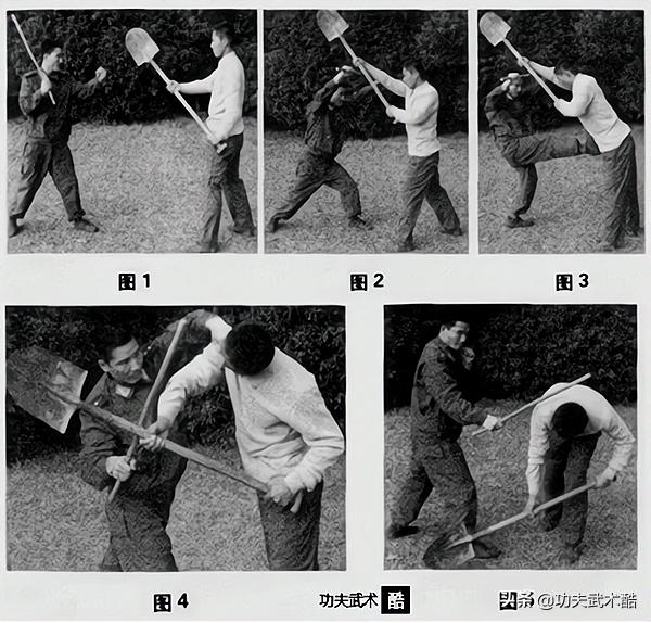 武当短棍对战铁锹,街斗技巧腿法