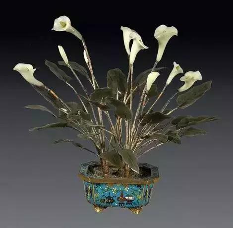 故宫里的玉石盆景,故宫景泰蓝盆景欣赏