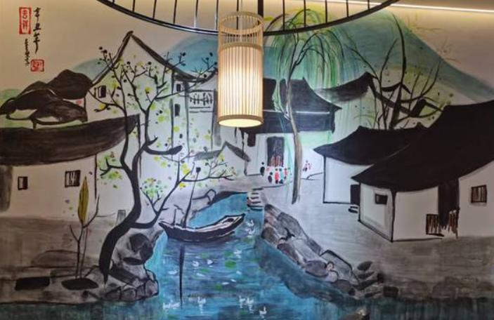 北京怀旧墙绘,简约大气的乡村文化墙彩绘手绘