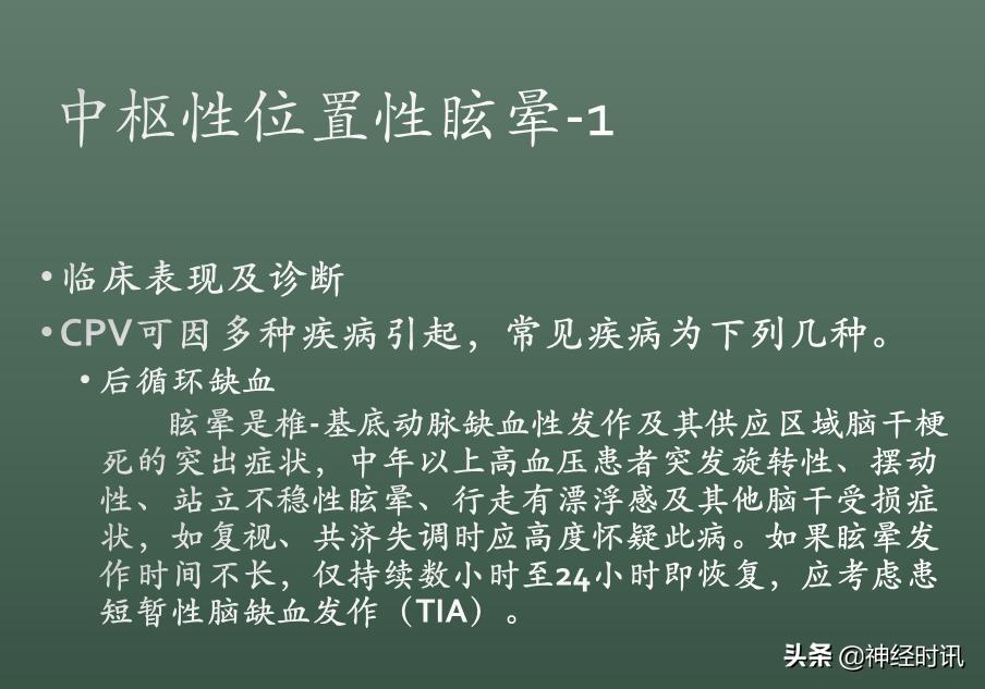 良性位置性眩晕诊断和治疗指南,良性阵发性位置性眩晕的诊断标准