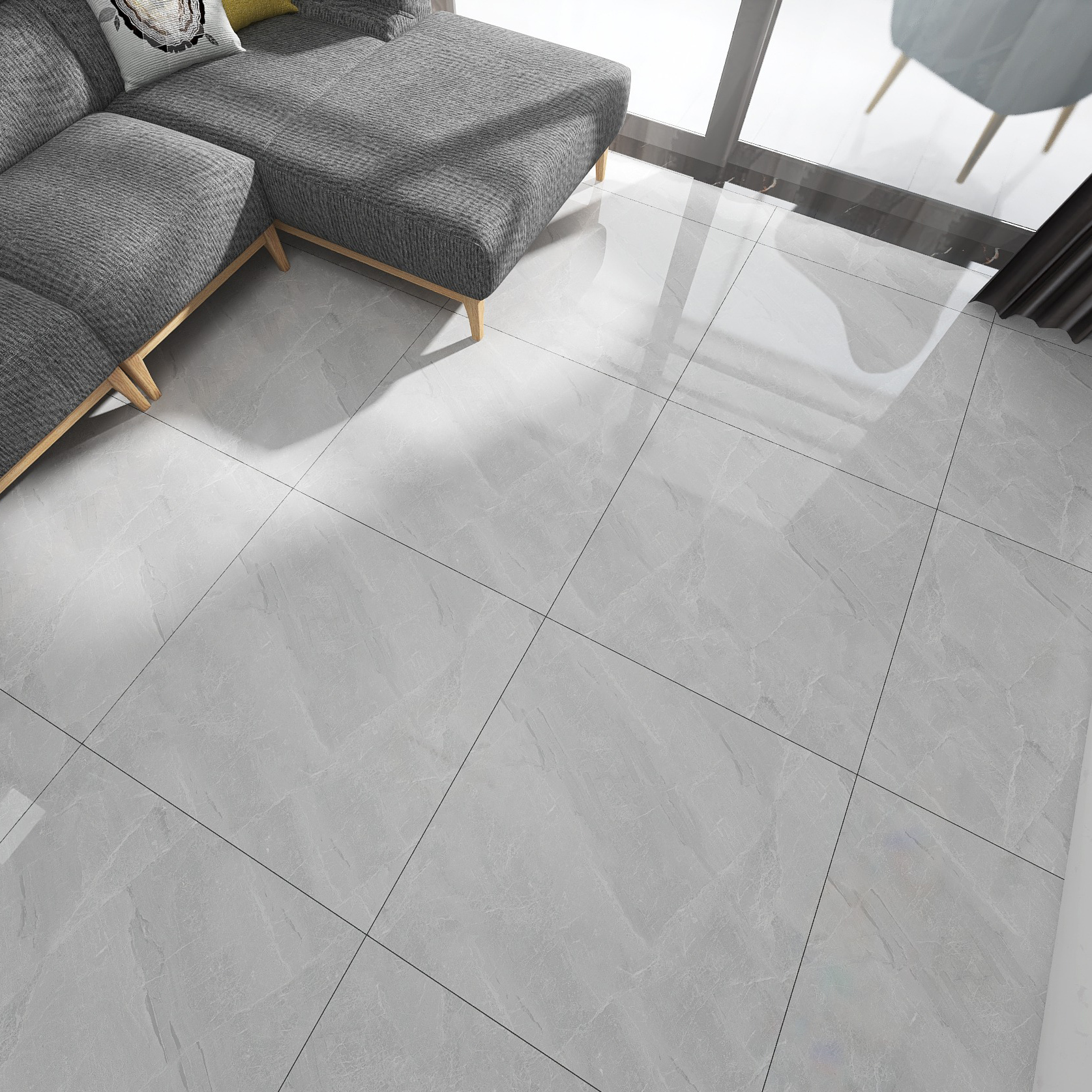 客厅高级灰地砖用什么颜色墙布,客厅耐脏防滑地砖怎么选