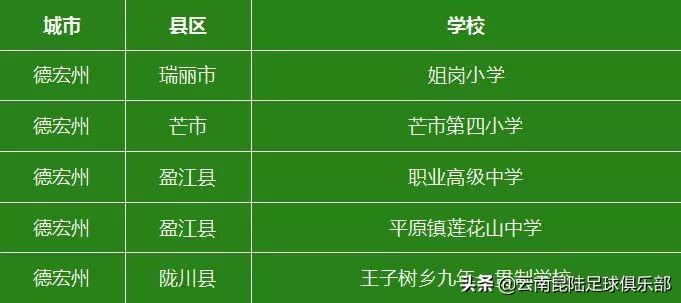 全国首批青少年足球特色学校,云南2019年全国足球特色学校