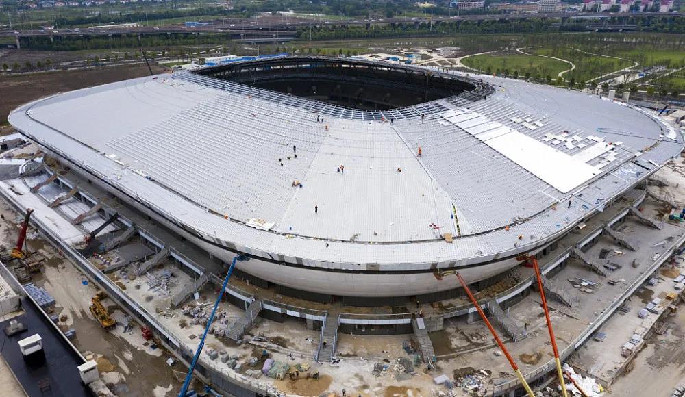 足球迷们看过来,上海浦东足球场最新进度