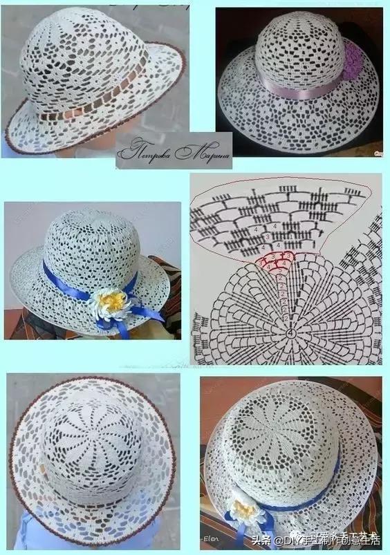 有气质的遮阳帽钩织教程,钩织遮阳帽全教程