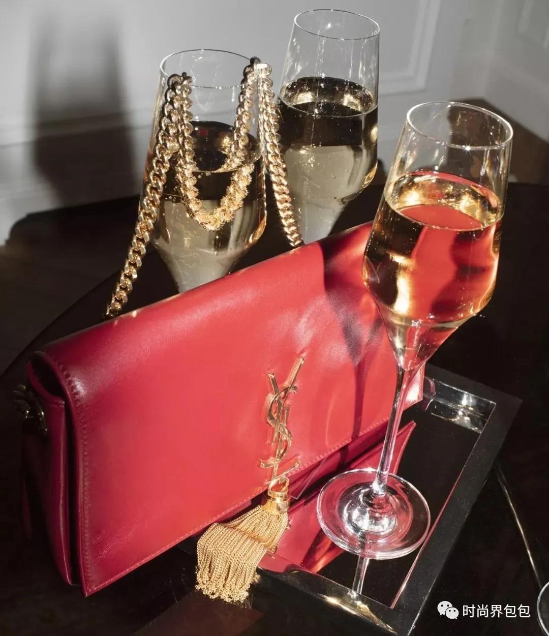 圣罗兰ysl鳄鱼压纹日落链条包,ysl圣罗兰鱼子酱玫红色链条包