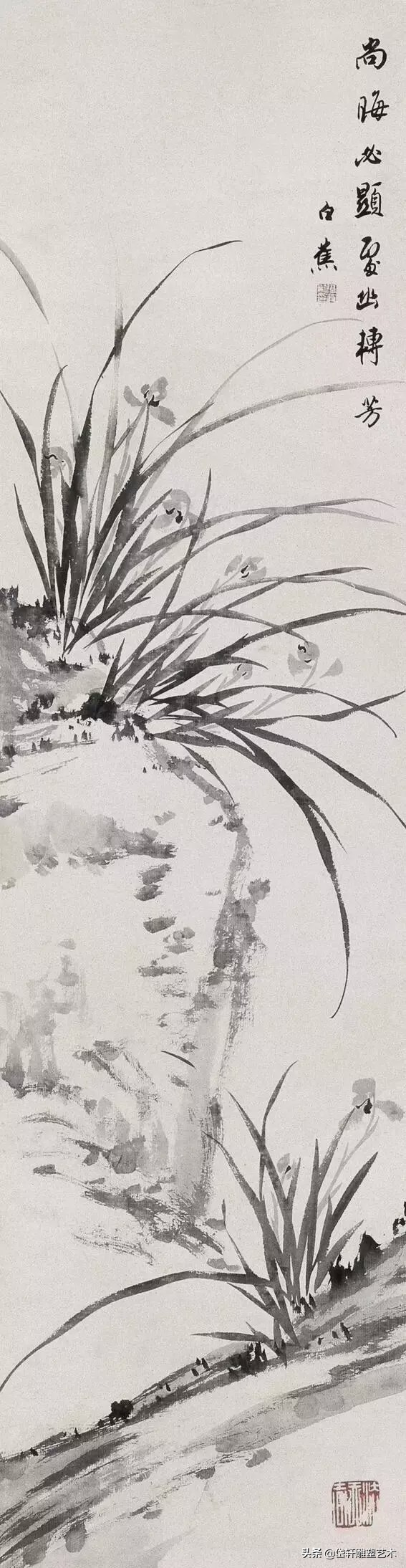 兰花和书法,当兰花遇到书法雅字