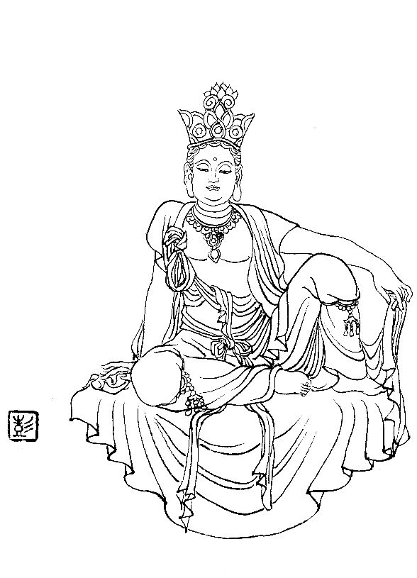 彭连熙工笔白描人物作品,工笔戏曲净角人物白描底稿