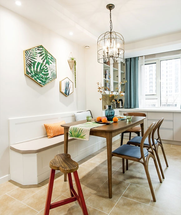 圆卡座式餐厅装修,卡座餐厅设计能装出高级感吗