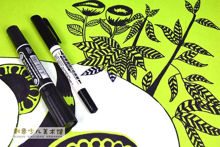 儿童画森林画法简单又漂亮,儿童画教程创意植物