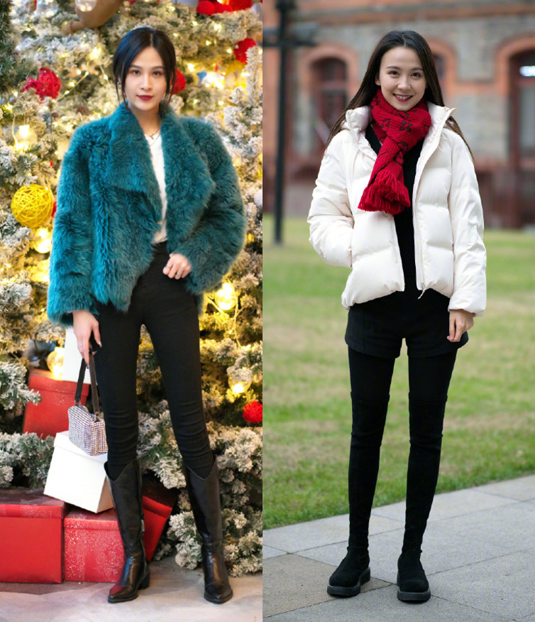 打*裤底**下面不一定配雪地靴，现流行这样穿，时髦洋气，冬季穿很美