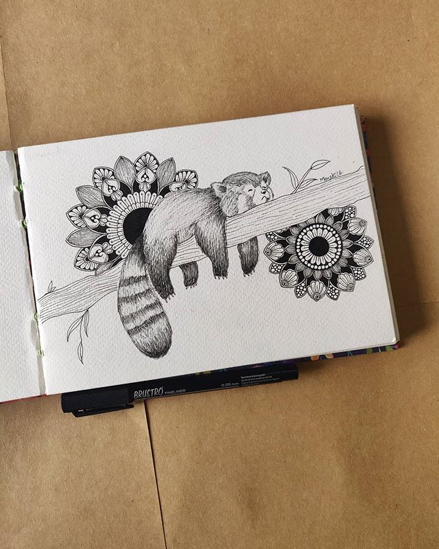 抽象曼陀罗艺术与可爱动物的创意结合:繁复精美,附绘画基础图案