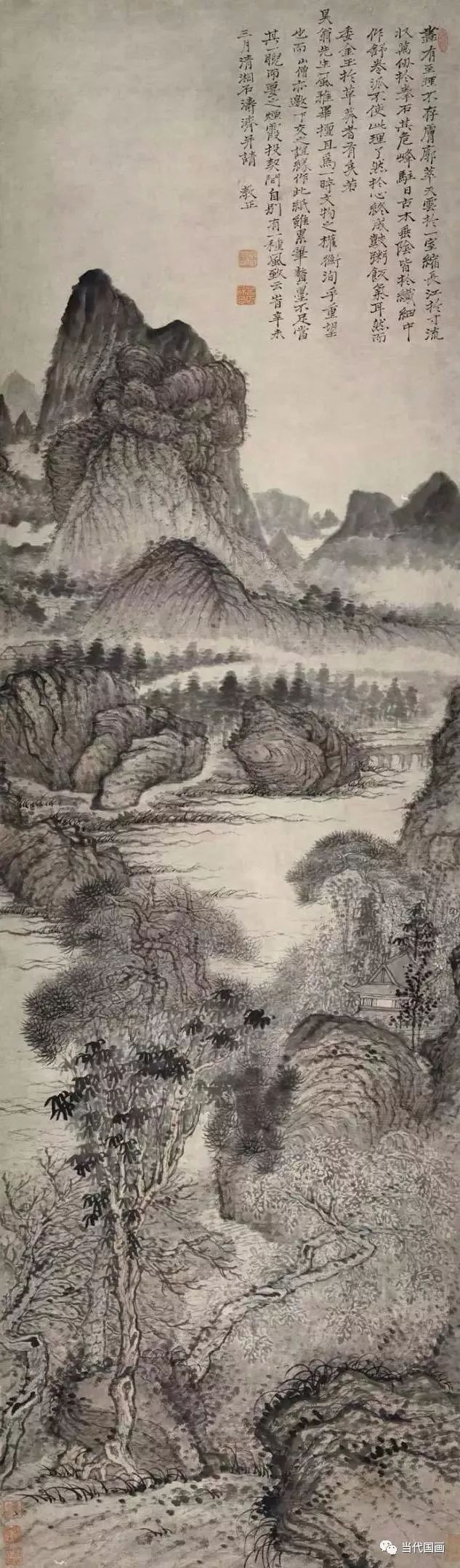 石涛山水画精品作品,石涛山水画高清大图临本