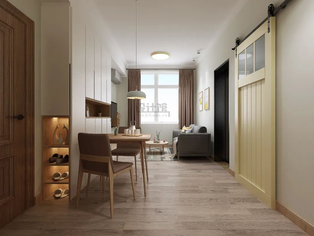 进门玄关餐柜鞋柜一体可双面摆放,玄关没做整面鞋柜如何布置