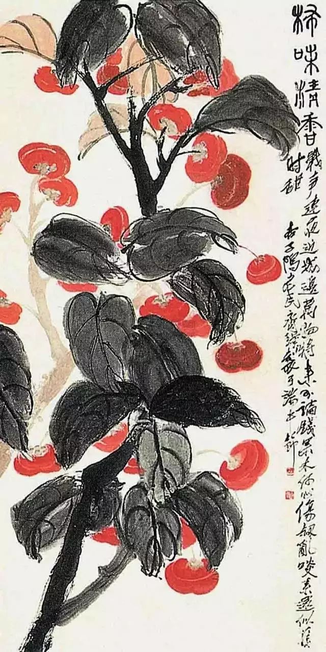 写意柿子叶的画法步骤图,徐湛写意柿子的画法