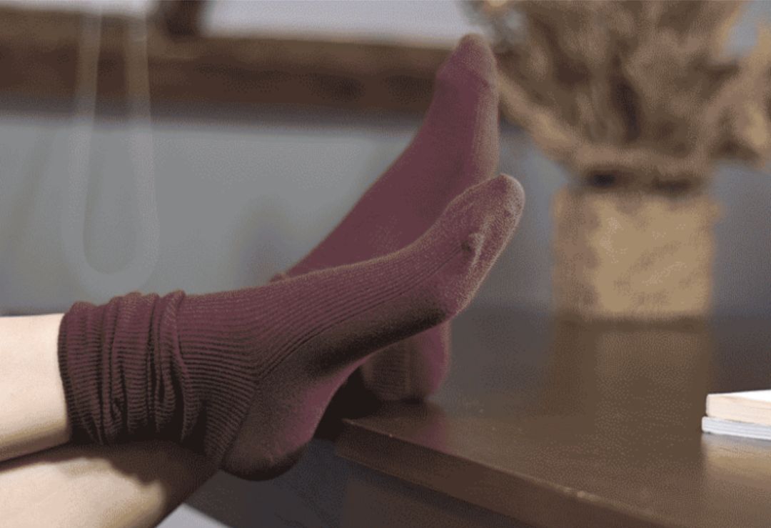 艾草自发热护膝保暖袜,艾草养生抗菌袜