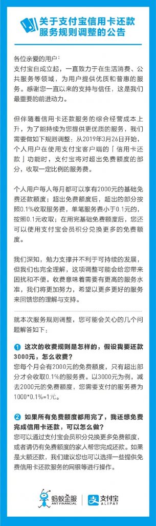 支付宝还信用卡需要手续费么,支付宝还信用卡有手续费么