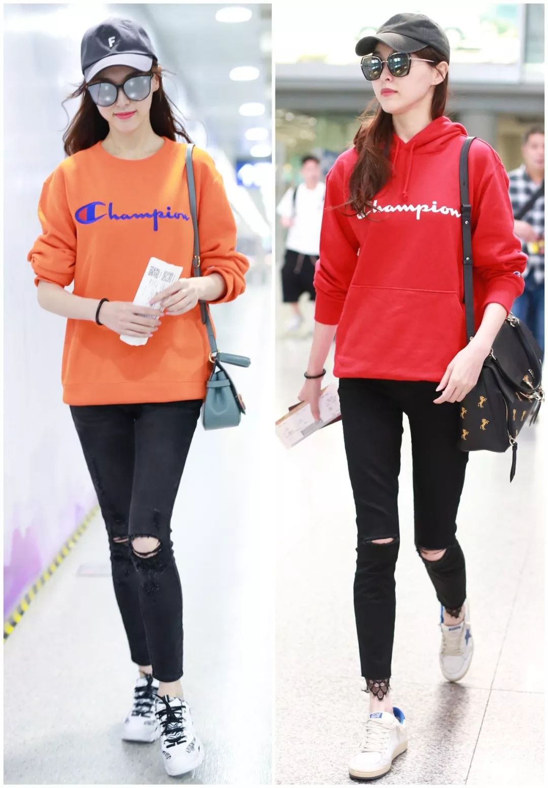 杨幂穿粉色卫衣配紧身运动裤,杨幂穿白色紧身裤穿搭