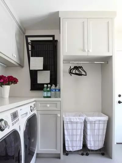 没有阳台怎么做洗衣房,楼梯下空间设计成洗衣房