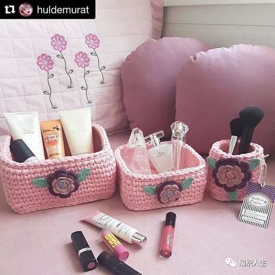 钩针收纳篮编织图解,钩针储物篮的图解