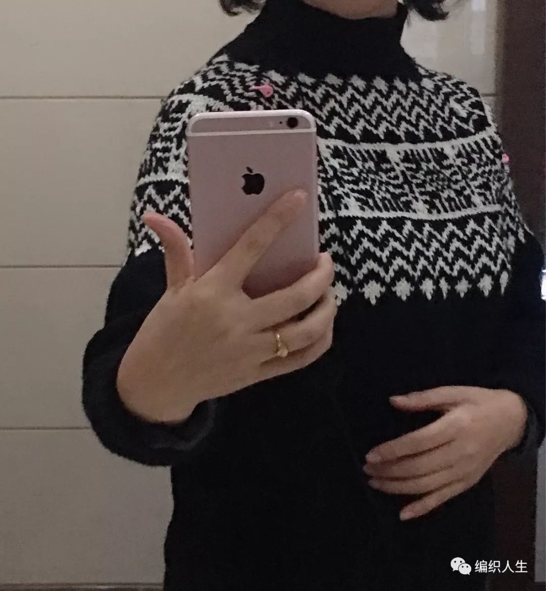 星空黑白提花毛衣编织图解,秋冬针织提花打底衫黑白