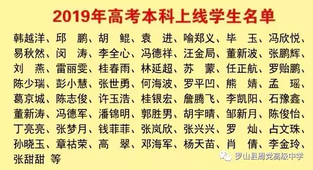 罗山县高级中学2022年高考成绩,罗山县高级中学新校区高考光荣榜