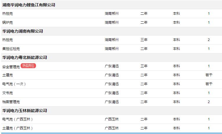 华润电力控股有限公司招聘,华润电力投资有限公司招聘公告