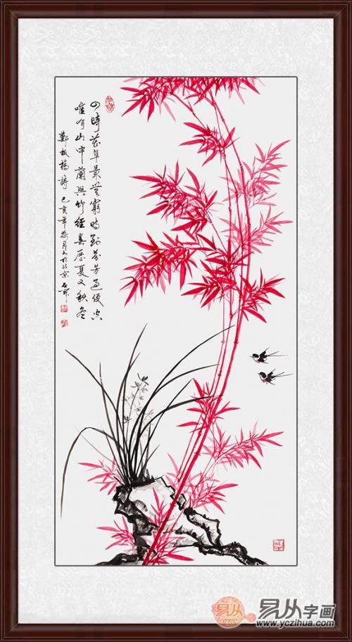 进门玄关花鸟画效果图,寓意好的玄关画装饰画