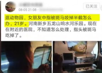 21岁女子在游乐园被斑马咬掉,21岁女子游乐园内被斑马咬掉手指