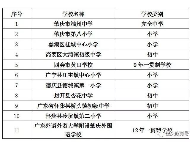 肇庆前十名的小学,广东全国青少年足球特色学校