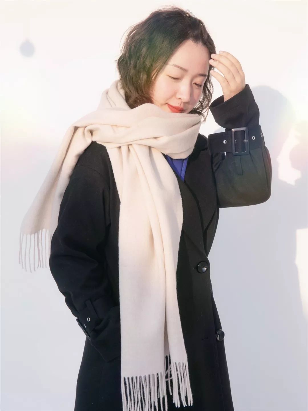 韩系暖冬降温围巾穿搭,时髦又百搭的保暖围巾显瘦减龄