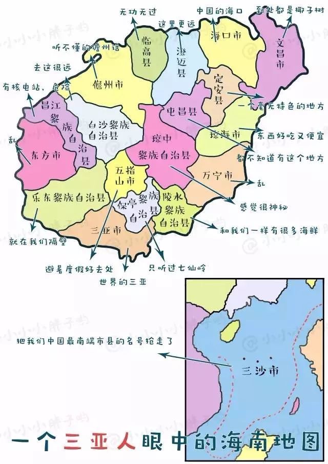 把地图画成画,海南的地图是怎么画的