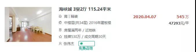 海峡城2.5万成交,海峡城二手房成交