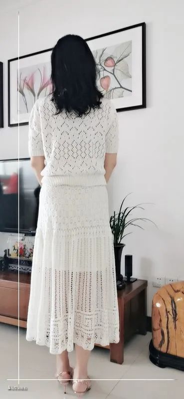 丝绒半身裙编织图解,冬款成人半身裙编织教程