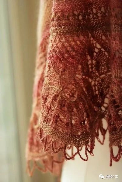 女式叶子花毛线披肩织法,花语大披肩图解