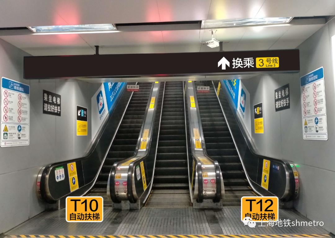 虹口足球场8号线换乘3号线,虹口足球场扶梯