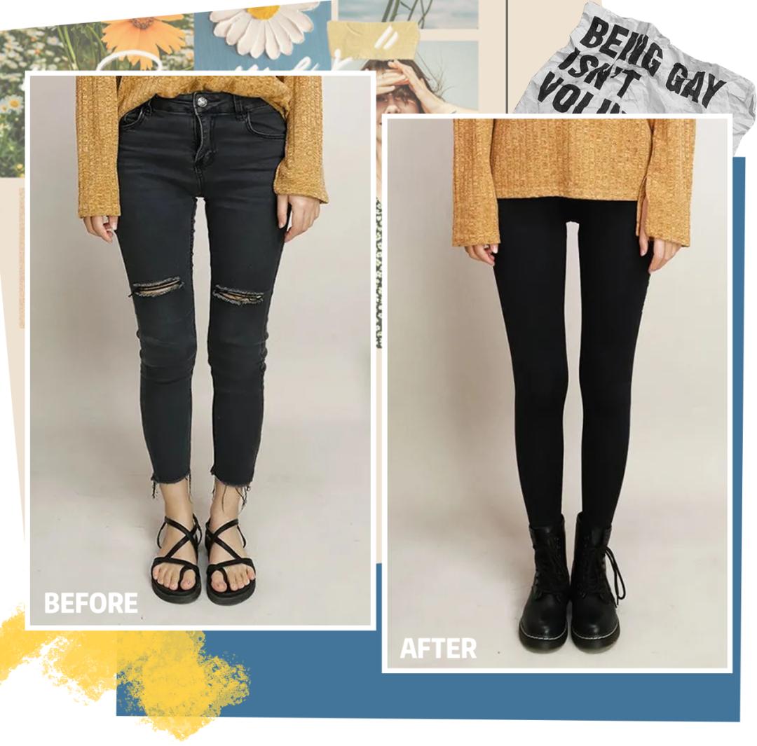 冬天黑裤子显瘦,冬季小黑裤显高穿搭