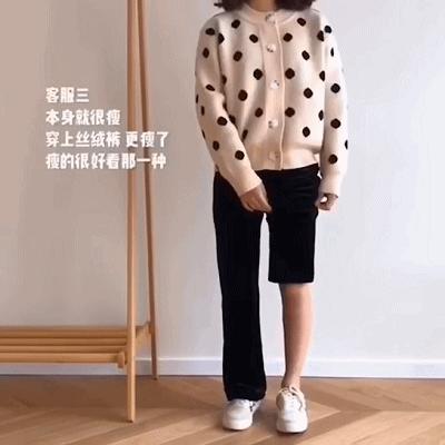 这条丝绒阔腿裤绝了，“吃肉”10斤，显高5CM！布料亮滑细腻