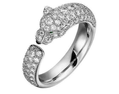 卡地亚窄版豹子戒指黄金,卡地亚豹子头满钻戒指多少钱