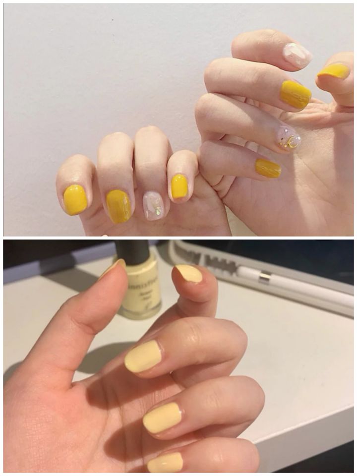 黄色美甲图片简称“黄片”