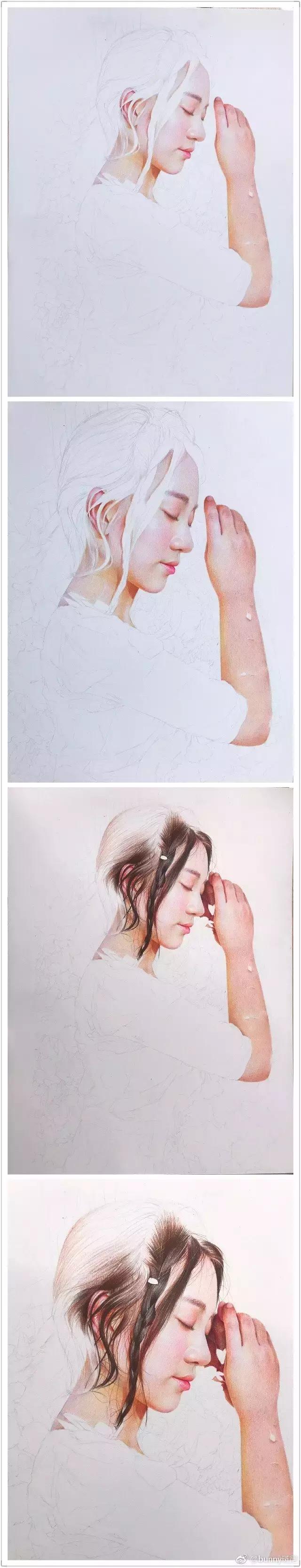 彩铅卡通人物画美少女教程,彩铅可爱人物