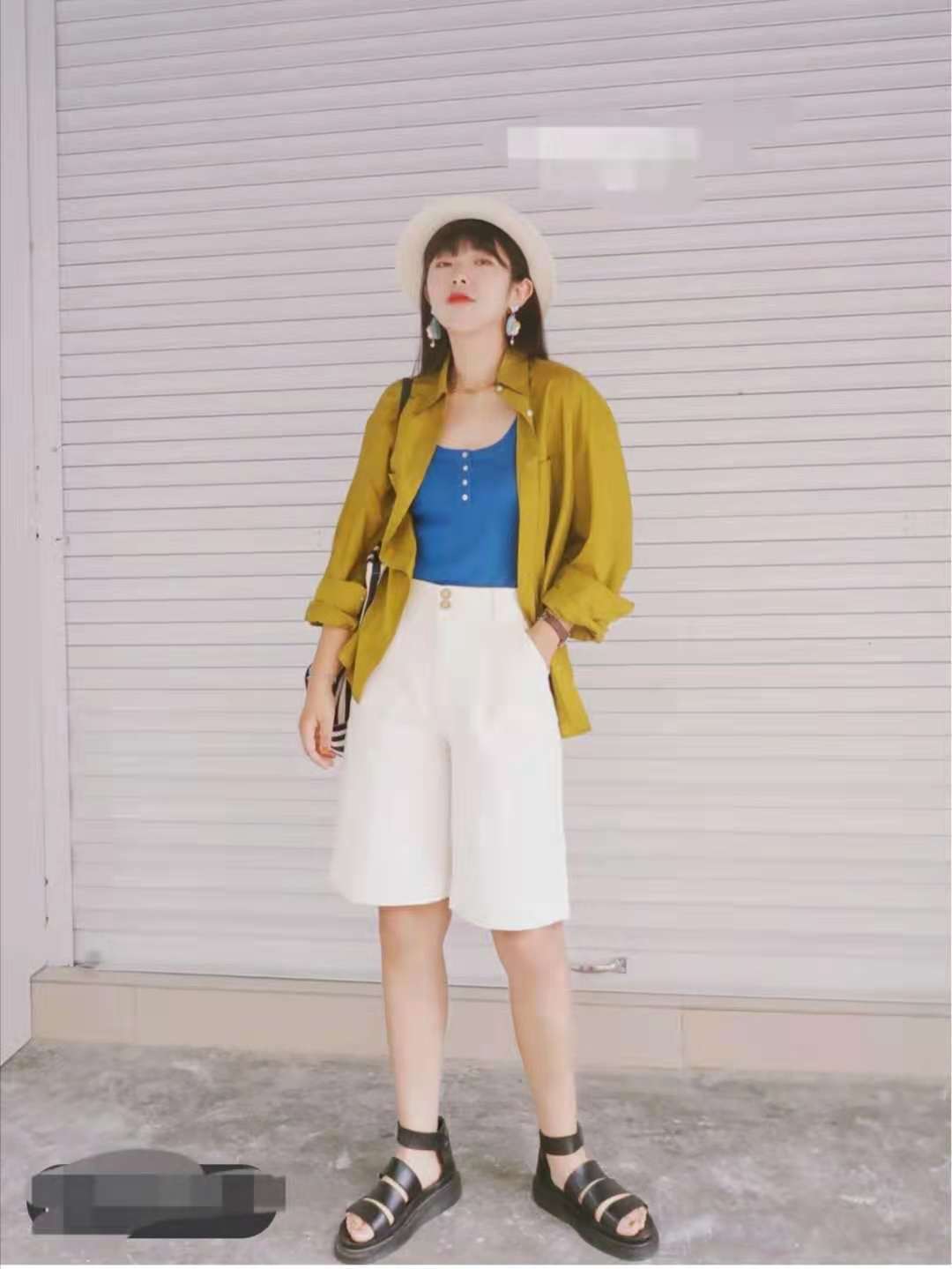 白色牛仔短裤太短了怎么加长好看,牛仔短裤搭白色上衣怎么弄