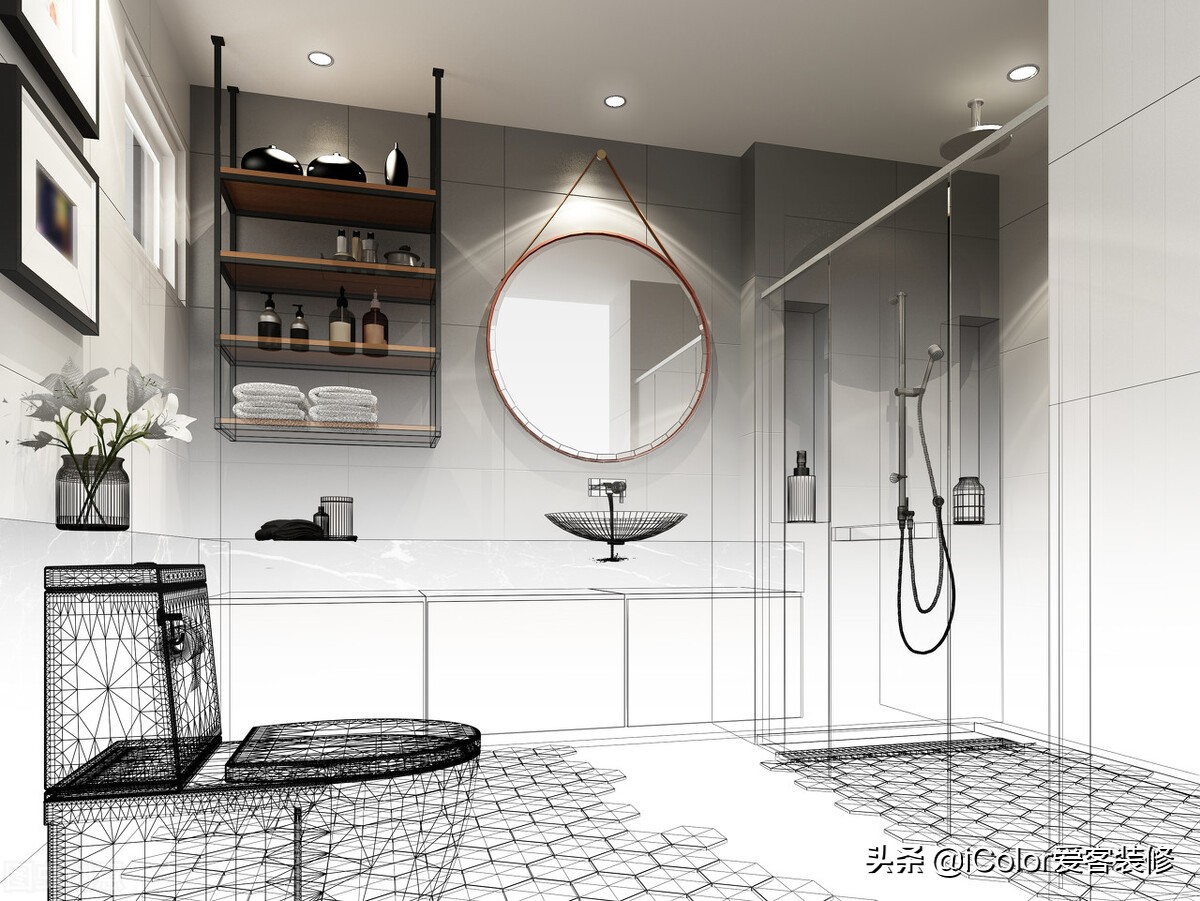 大师级卫生间设计图,1.5平米卫生间设计效果图