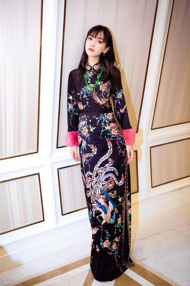 baby穿复古旗袍,angelababy穿旗袍