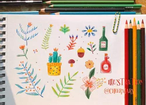 简笔画可爱小人插画,超萌可爱的插画小人