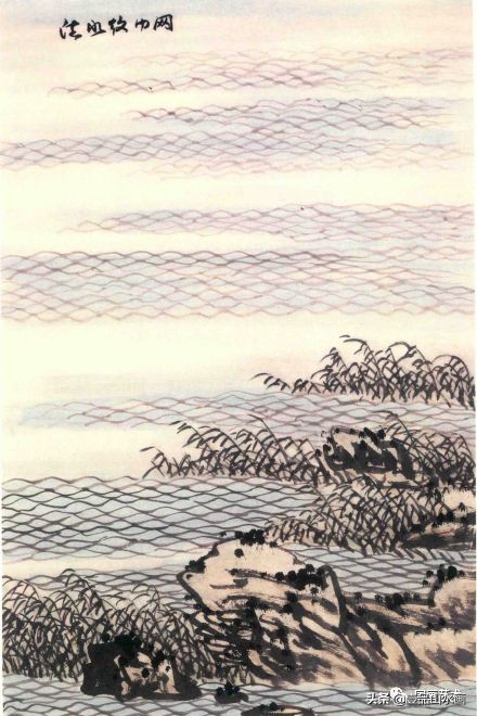 远山近水山水画,山水画的水怎么画
