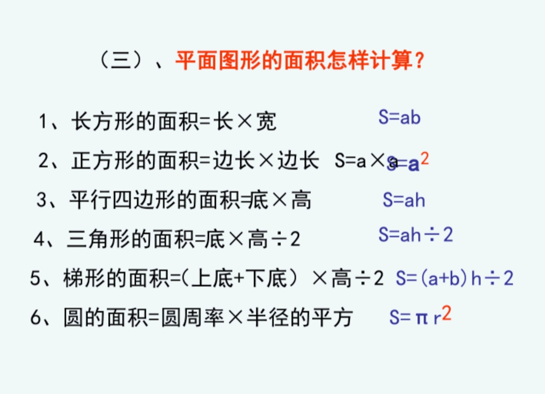小学平面图形的周长和面积公式,小学平面图形周长与面积思维导图