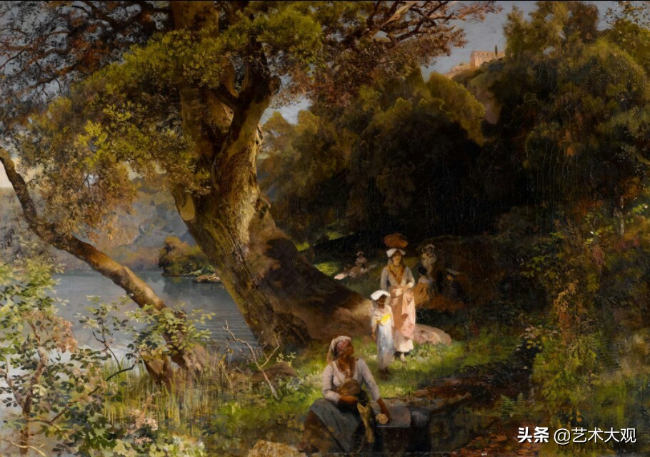 世界著名古典油画风景作品,奥斯瓦尔德阿肯巴赫