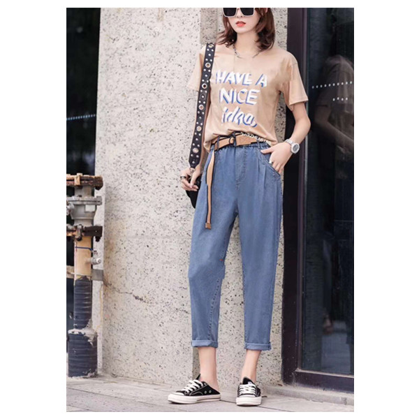 这个季节特别适合穿冰丝的牛仔裤,天丝牛仔裤女直筒显瘦阔腿长裤