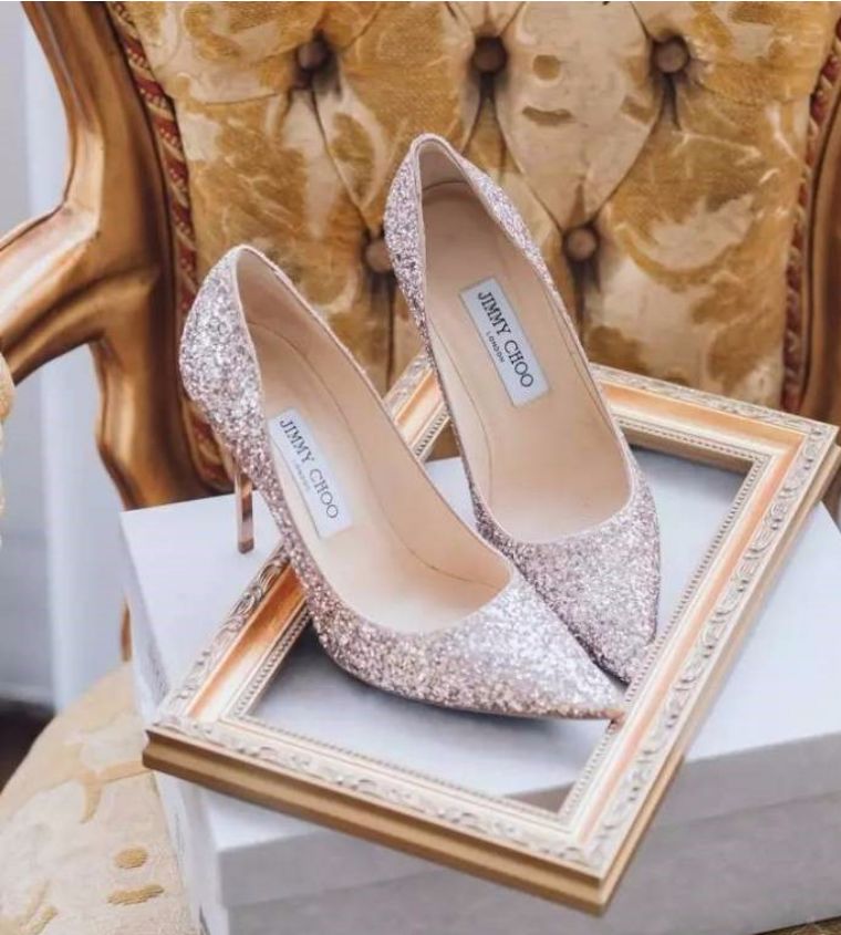 婚鞋bling,水晶鞋婚鞋明星同款