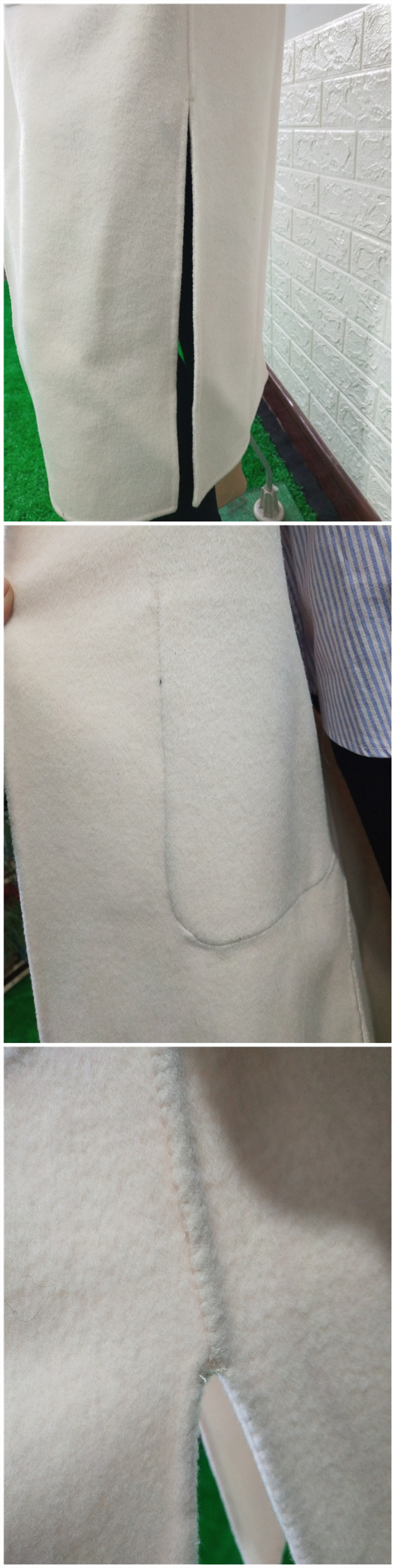 双面羊绒大衣的绒毛感很强,而且柔韧性极好